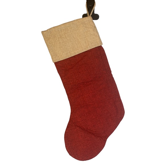 Polar Bear Christmas Stocking Unbranded Burgundy Gold Snowflakes 18 Inches New - Picture 3 of 5